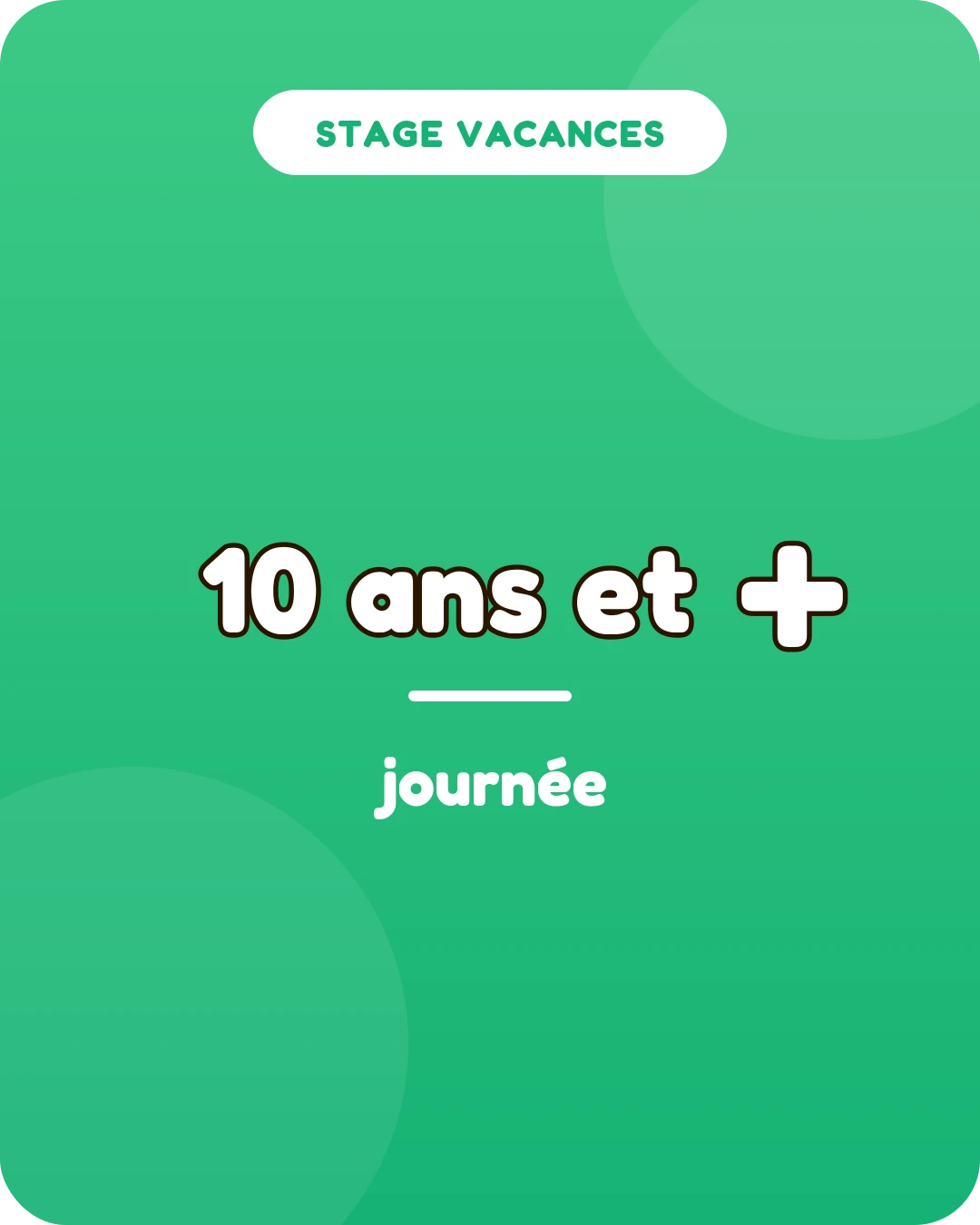 Stage Août — 17 au 21 août